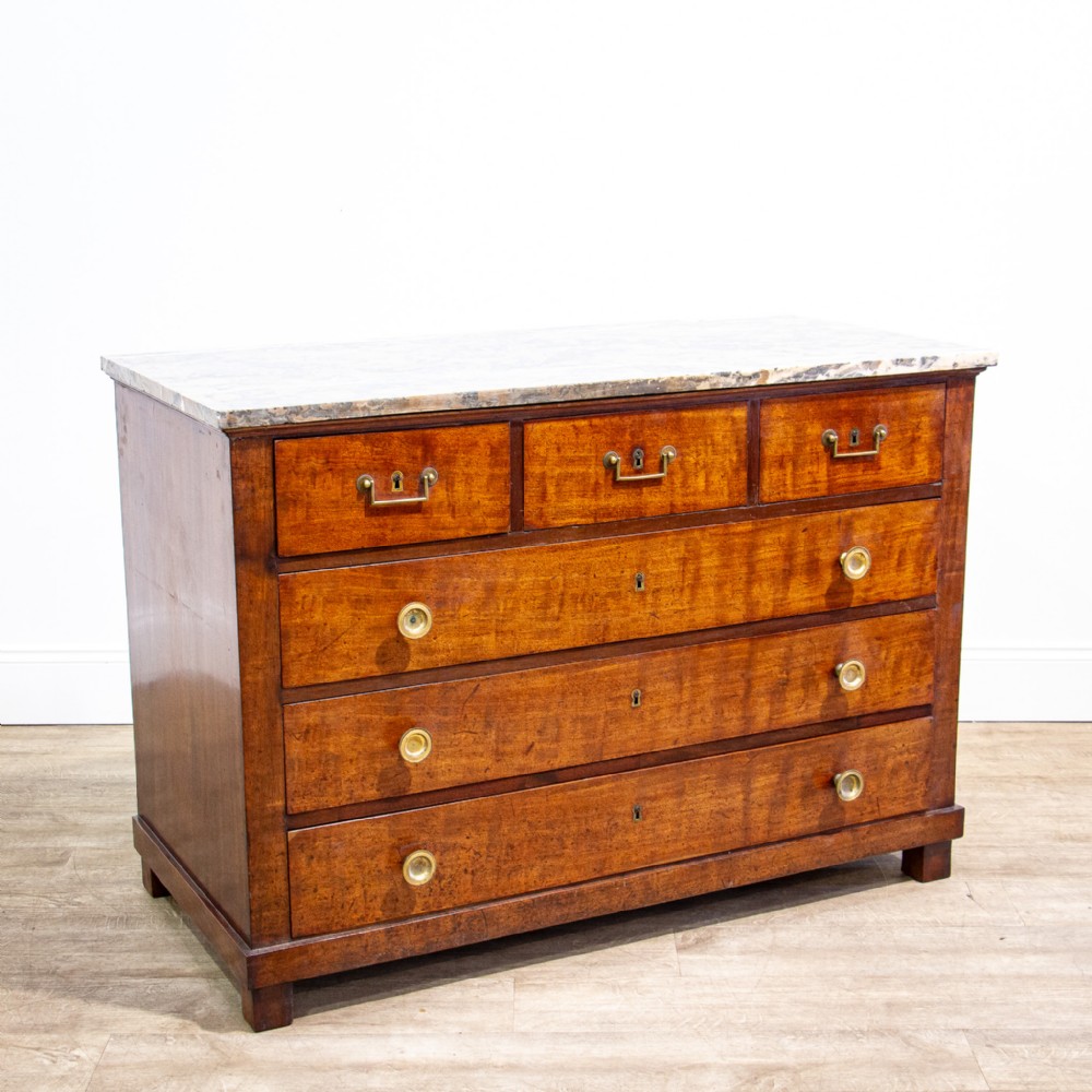 French 19th Century Mahogany Marble Top Commode