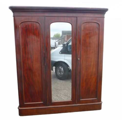 Victorian Mahogany Triple Wardrobe