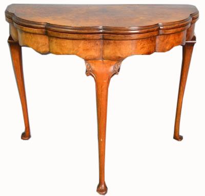 Early 20th Century Burr Walnut Card Table