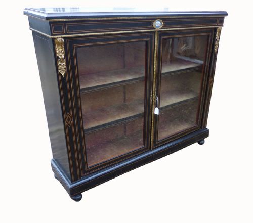 Victorian Ebonized Pier Cabinet/ Bookcase