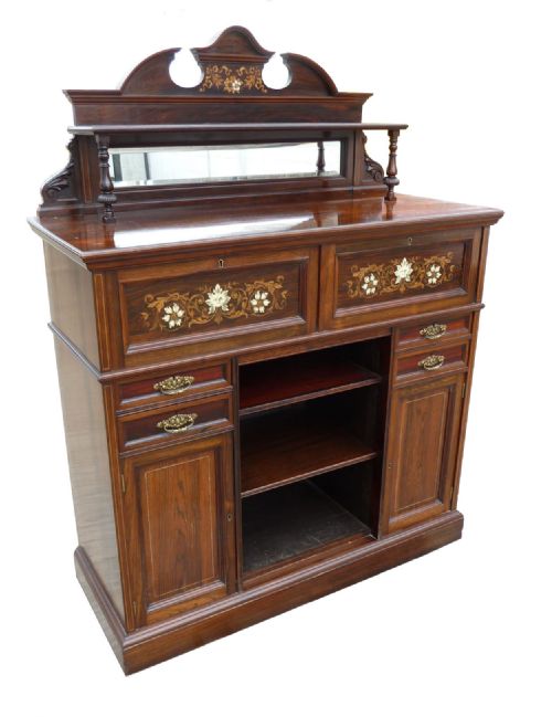 Edwardian Rosewood and Inlaid Chiffonier/sideboard