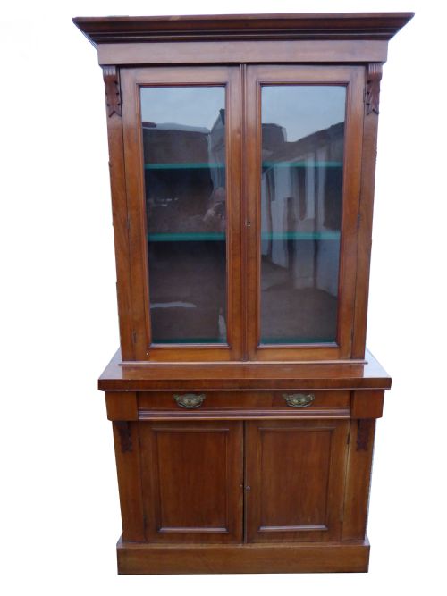 Small Victorian Walnut Bookcase