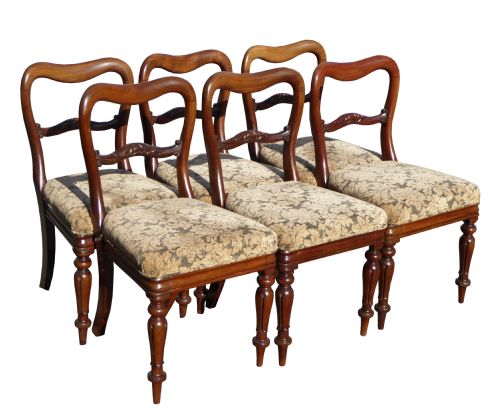 Set of 6 Victorian Mahogany Dining Chairs