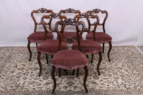 Set of 6 Victorian Walnut Chairs