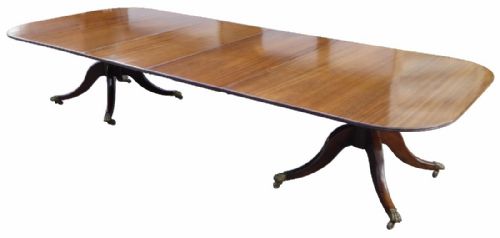 Antique Solid Mahogany Regency Style Dining Table