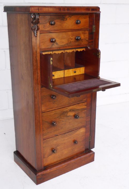 Victorian Rosewood Secretaire Wellington / Collectors Chest