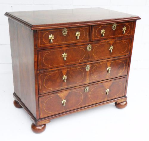 George II Walnut and Inlaid Chest of Drawers