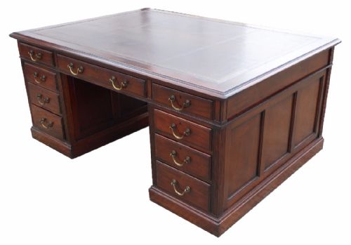 Edwardian Mahogany Partners Desk