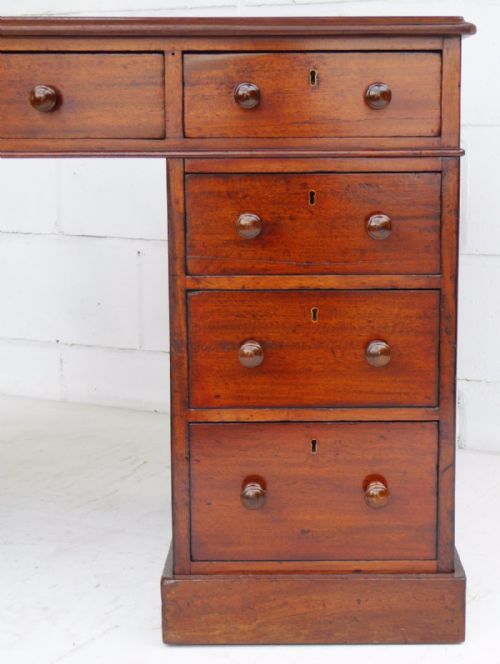 fig 1. Victorian Solid Mahogany Pedestal Desk by Holland & Sons