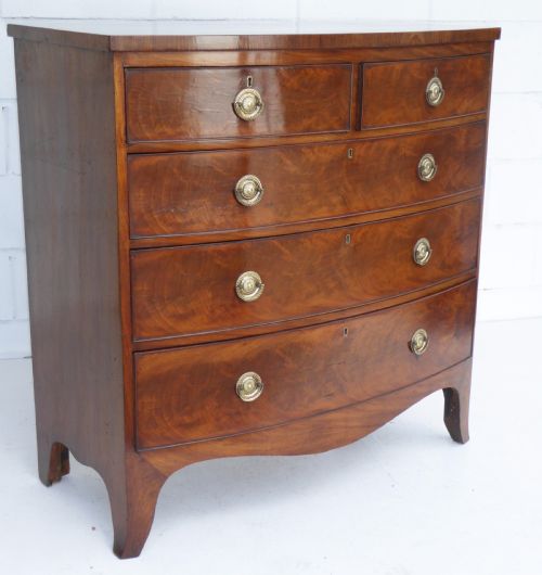 Regency Mahogany Bow Front Chest of Drawers