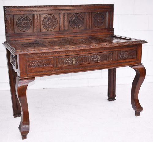 Large Carved Oak Side Table