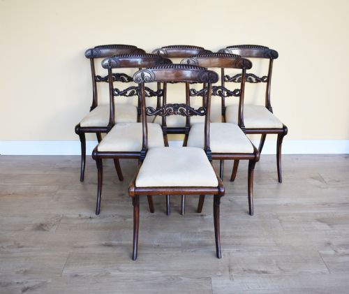 Set of 6 Regency Rosewood Dining Chairs
