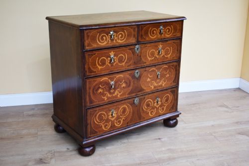 George III Walnut & Marquetry Chest of Drawers
