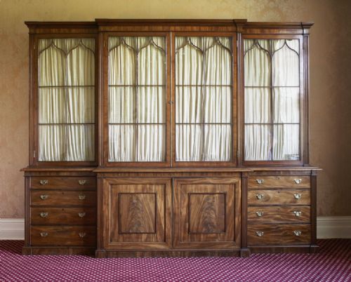 George III Mahogany Breakfront Bookcase
