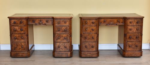 Pair of Victorian Burr Walnut Desks