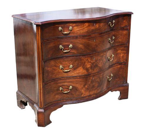 George III Mahogany Serpentine Chest