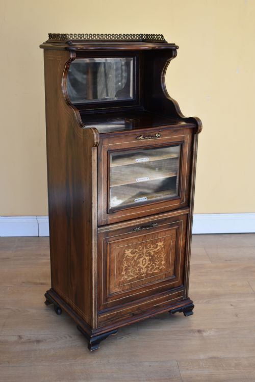 Edwardian Rosewood Inlaid Music Cabinet
