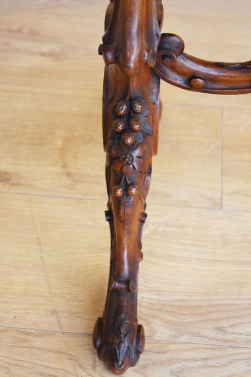 VICTORIAN BURR WALNUT INLAID TABLE - ADDITIONAL PHOTO 2