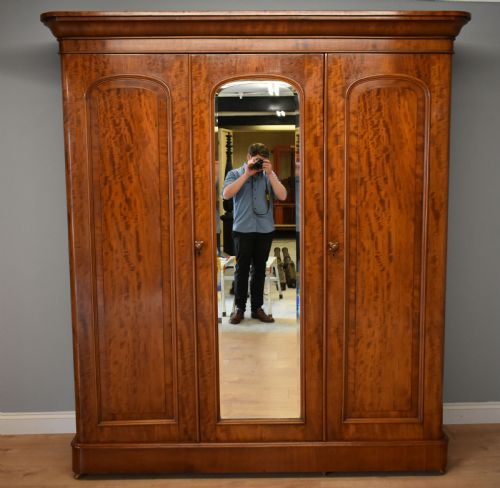 Victorian Mahogany Triple Wardrobe