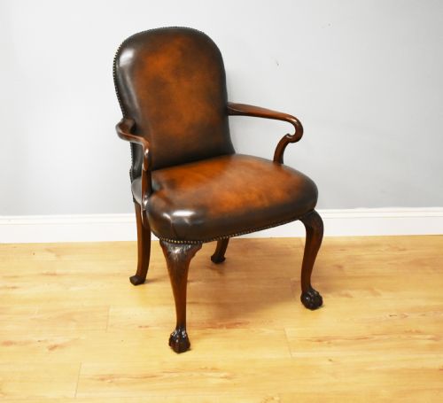 20th Century George III Style Leather Armchair