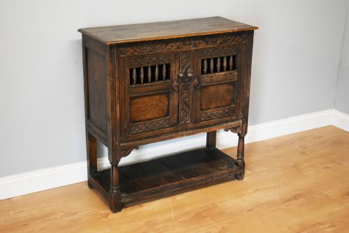 Small 20th Century Carved Oak Sideboard