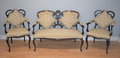 Edwardian Mahogany Three Piece Salon Suite