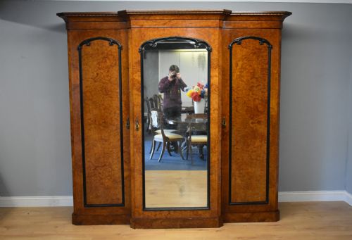 19th Century Victorian Burr Walnut Wardrobe