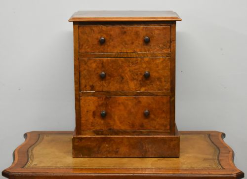 Victorian Burr Walnut Miniature Chest of Drawers