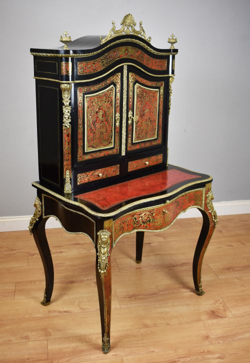 19TH CENTURY EBONISED BOULLE BONHEUR DU JOUR - ADDITIONAL PHOTO 1