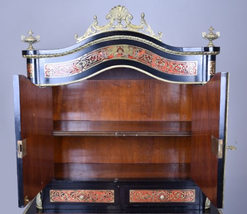 19TH CENTURY EBONISED BOULLE BONHEUR DU JOUR - ADDITIONAL PHOTO 4