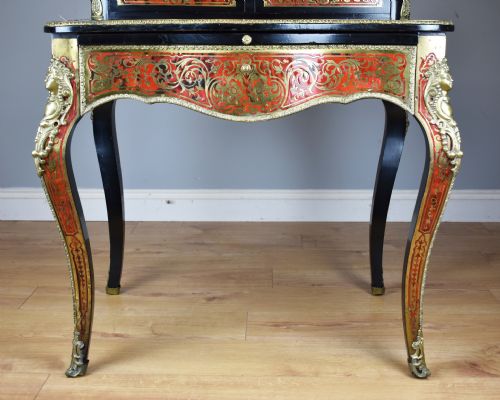 19TH CENTURY EBONISED BOULLE BONHEUR DU JOUR - ADDITIONAL PHOTO 8