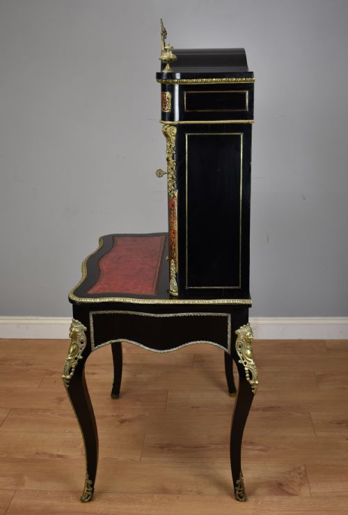 19TH CENTURY EBONISED BOULLE BONHEUR DU JOUR - ADDITIONAL PHOTO 12