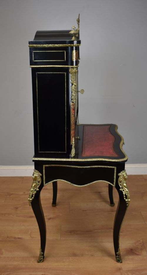 19TH CENTURY EBONISED BOULLE BONHEUR DU JOUR - ADDITIONAL PHOTO 13