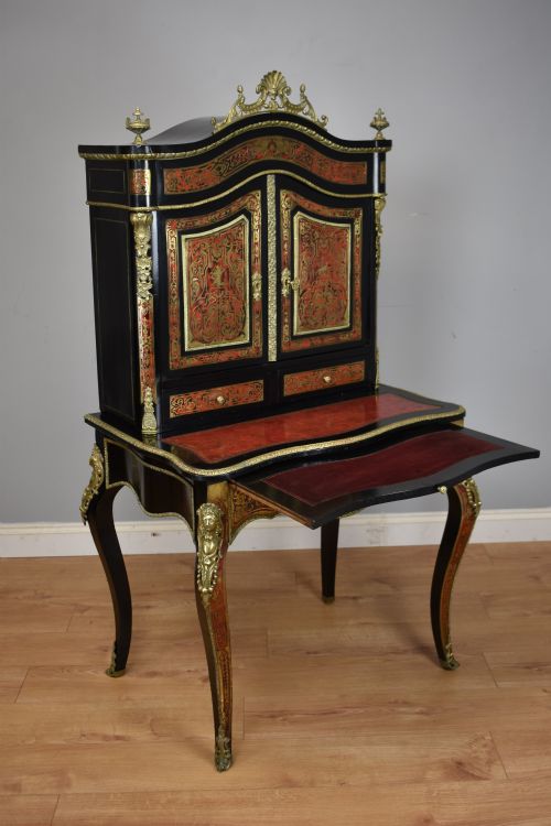 19TH CENTURY EBONISED BOULLE BONHEUR DU JOUR - ADDITIONAL PHOTO 14
