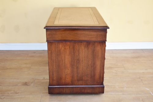19TH CENTURY VICTORIAN BURR WALNUT PEDESTAL DESK - ADDITIONAL PHOTO 6