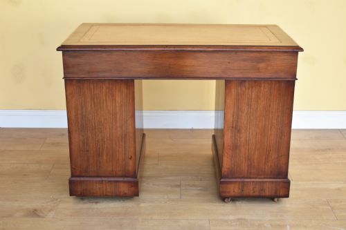 19TH CENTURY VICTORIAN BURR WALNUT PEDESTAL DESK - ADDITIONAL PHOTO 7