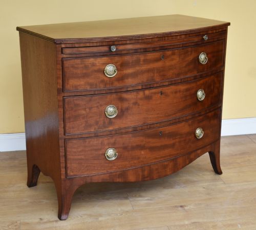 19th Century Regency Mahogany Bow Front Chest
