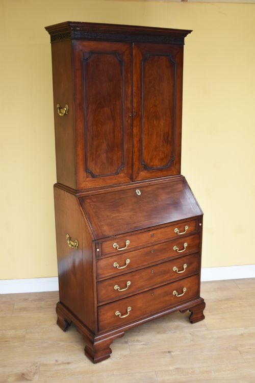 18th Century George III Mahogany Bureau Bookcase