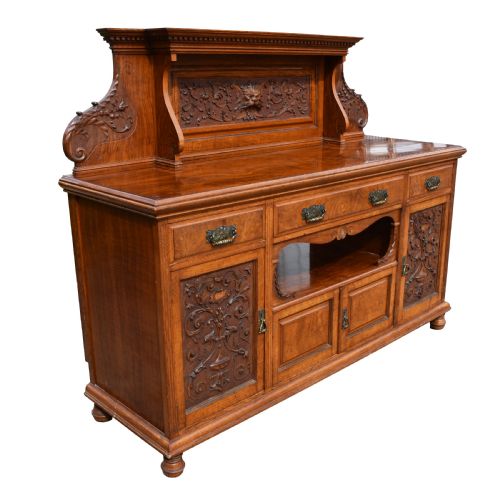 19th Century Victorian Pollard Oak Sideboard