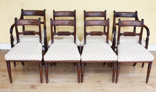 Set of 8 Regency Mahogany Dining Chairs
