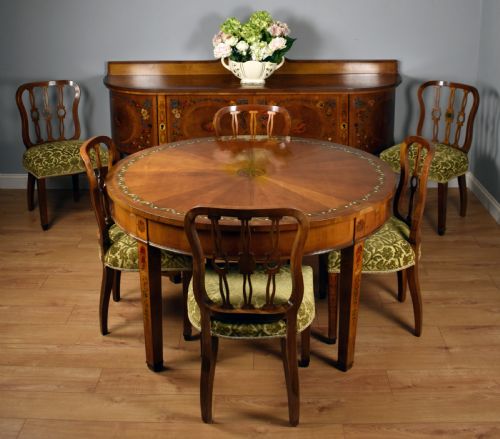 20th Century Sheraton Style Satinwood & Painted Dining Suite