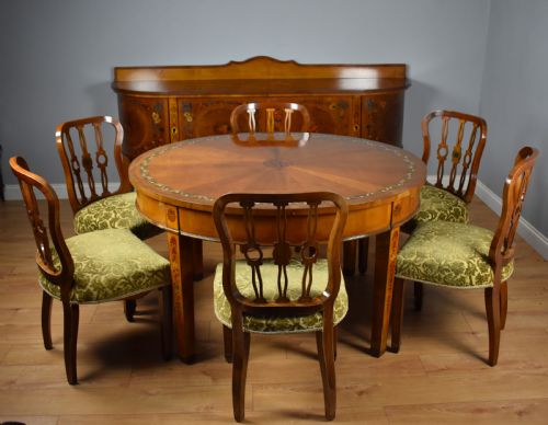 fig 2. 20th Century Sheraton Style Satinwood & Painted Dining Suite
