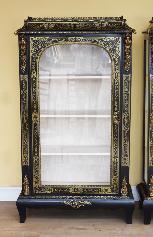 PAIR OF 19TH CENTURY EBONISED BOULLE CABINETS - ADDITIONAL PHOTO 1