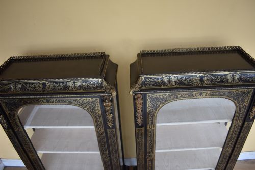 PAIR OF 19TH CENTURY EBONISED BOULLE CABINETS - ADDITIONAL PHOTO 8
