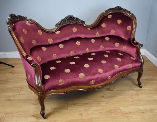 19th Century Victorian Walnut Framed Settee