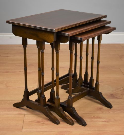 Edwardian Mahogany Nest Three Tables