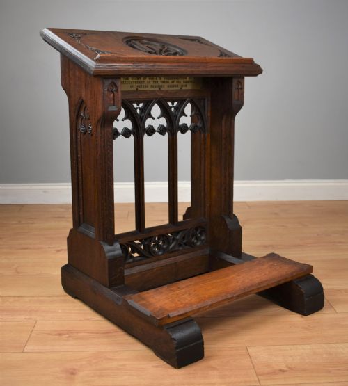 19th century oak church lectern prayingkneeling stand - CATEGORY: ANTIQUE MISCELLANEOUS - DATED 1890