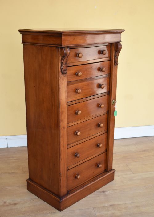 19th Century Victorian Mahogany Secretaire Wellington Chest