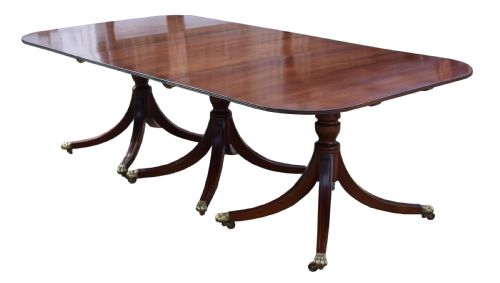 fig 1. Regency Style Mahogany Four Pedestal Dining Table