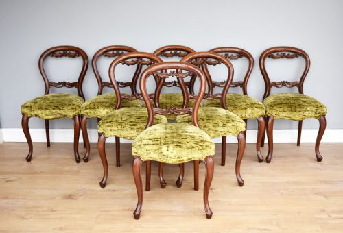 Set of 8 Victorian Mahogany Dining Chairs